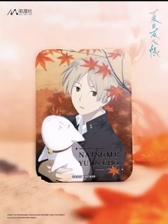 夏目贵志&猫咪老师A款烫金方徽章-日常系列第一弹-资料图