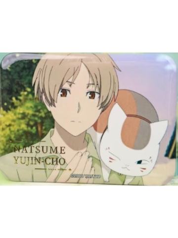 夏目贵志&猫咪老师D款烫金方徽章-日常系列第二弹