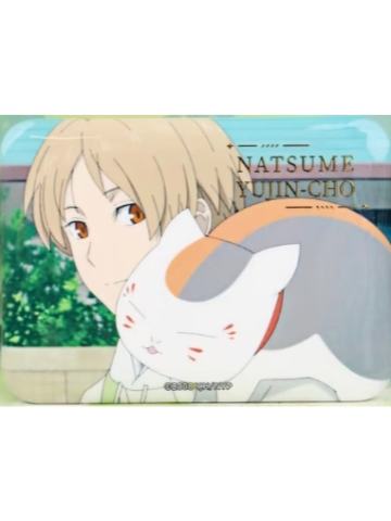 夏目贵志&猫咪老师E款烫金方徽章-日常系列第二弹