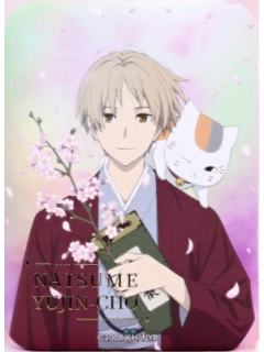 夏目贵志&猫咪老师D款烫金方徽章-日常系列第一弹