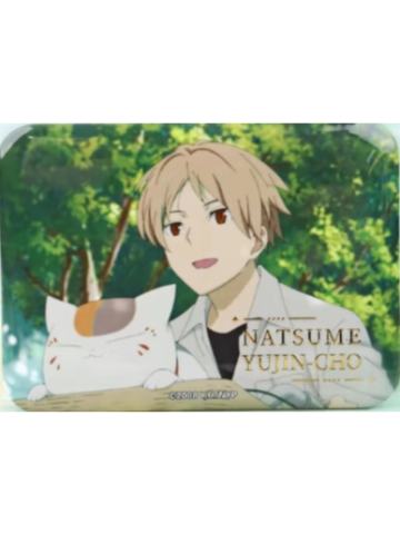 夏目贵志&猫咪老师A款烫金方徽章-日常系列第二弹