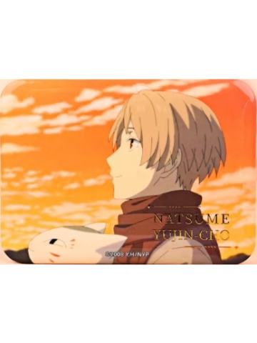 夏目贵志&猫咪老师C款烫金方徽章-日常系列第二弹