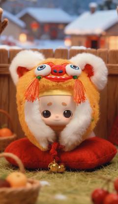 虎头帽毛绒挂件山西限定款