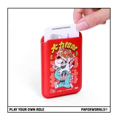 Magsafe PU皮磁吸卡包-红色-资料图