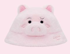 火腿毛绒渔夫帽