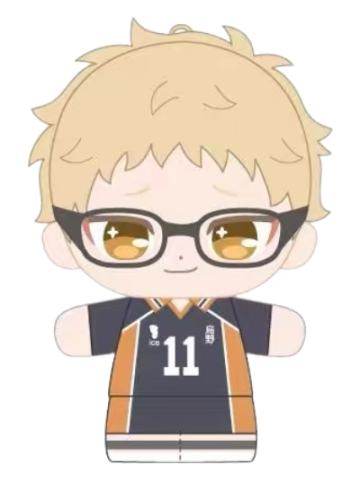 月岛萤-站姿迷你Q版队服毛绒玩偶