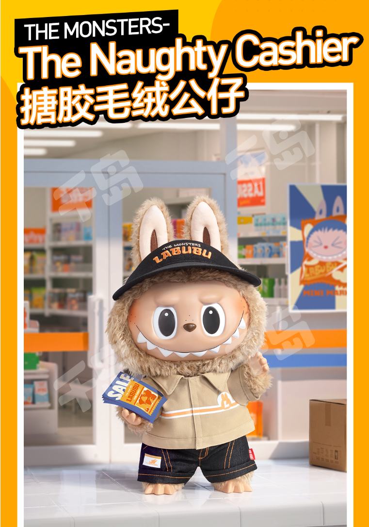 The Naughty Cashier搪胶毛绒公仔| THE MONSTERS - LABUBU - 毛绒- 大