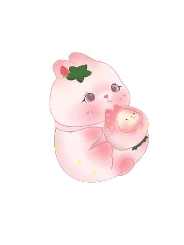 粉草莓摇摇兔
