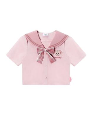 雪莉玫短袖衬衫-25上迪学院风