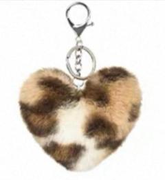 爱心毛球挂件-奶咖豹