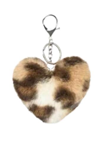 爱心毛球挂件-奶咖豹