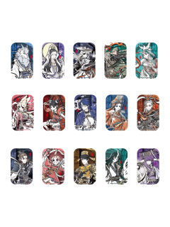 方形马口铁徽章-神仙同游系列