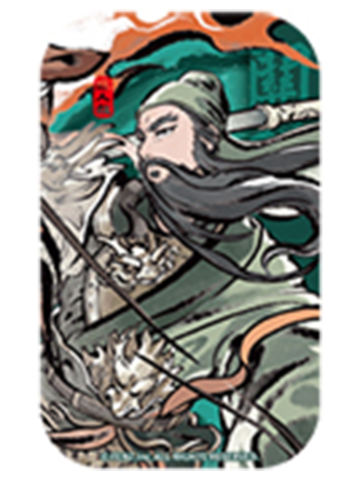 关圣帝君方形马口铁徽章-神仙同游系列