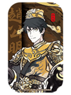 赵公明方形马口铁徽章-神仙同游系列