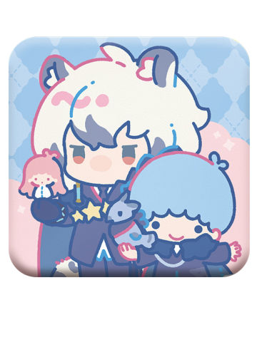 银灰PU徽章-三丽鸥联动温情时光系列