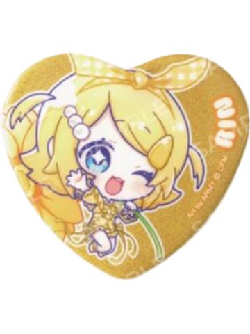 镜音铃-复古花漾快闪心形吧唧