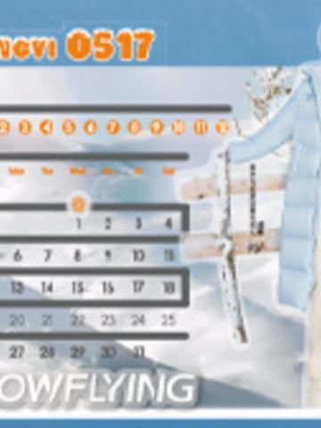 雪中飞年历立牌