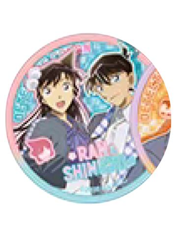 工藤新一&毛利兰75mm直径双闪徽章-广博M28食玩系列