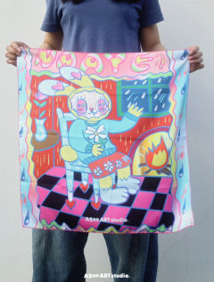 方巾「下雨的时候也不孤单」-资料图