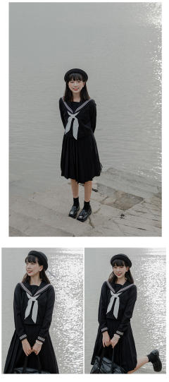 白三本浓绀黑色关西襟中间服-资料图
