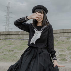白三本浓绀黑色关西襟中间服-资料图