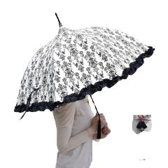 英伦风蕾丝晴雨兼用 长柄伞-资料图