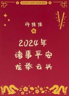 许佳佳 24新年祝福签